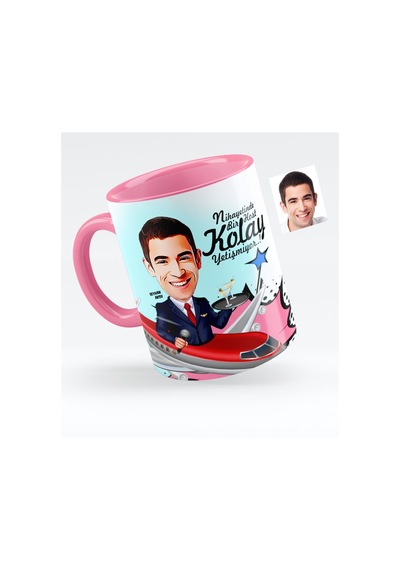 Kişiye Özel Host Karikatürlü Pembe Kupa Bardak - 1