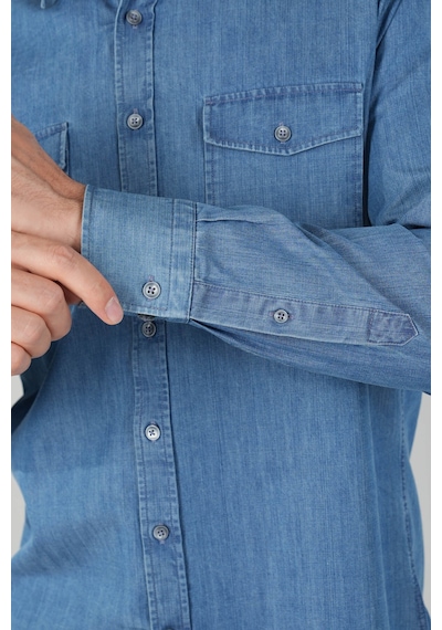 Bisse Erkek Uzun Kollu Regular Fit Denim Gömlek Gmdnm250002 D39 Lacivert