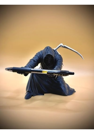Ölüm Meleği Azrail Kalemlik - Özel Masaüstü Dekorasyonu Biblo Gotik Ve Gizemli - Grim Reaper Pen Holder - Custom D Genel