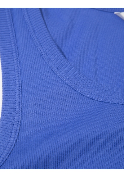 Marks & Spencer Pamuk Karışımlı Ribana Slim Fit Atlet Mavi/mor