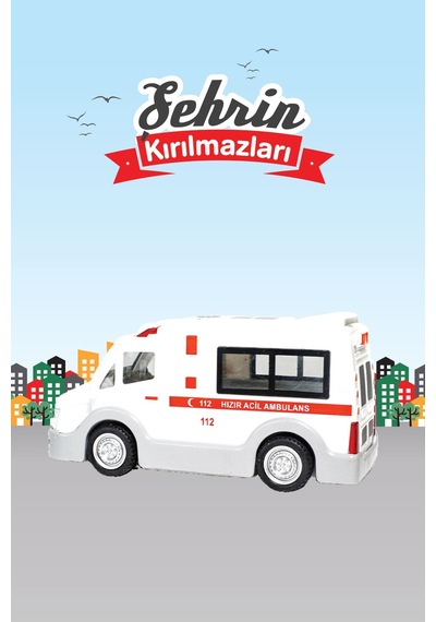 Şehrin Kırılmazları Sürtmeli Oyuncak Ambulans 112 Hızır Acil 12,5 Cm