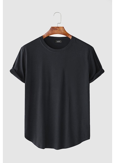 2'li Erkek Antrasit - Beyaz Kolları Katlı Oval Kesim Cepsiz Bisiklet Yaka T-shirt Antrasit-beyaz 2'li Erkek Antrasit - Beyaz Kolları Katlı Oval Kesim Cepsiz Bisiklet Yaka T-shirt Antrasit-beyaz