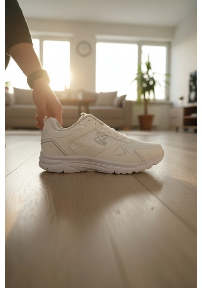 Enoch Erkek Tabanlı Koşu Ve Yürüyüş Ayakkabısı - Fileli Sportif Sneaker Beyaz