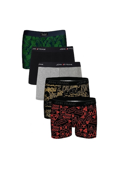 John Frank Logolu Pamuklu 5'li Paket Boxer Erkek Boxer Jfbs5 Yeşil-lacivert-gri-ssarı-sturuncu Yeşil-lacivert-gri-ssarı-sturu