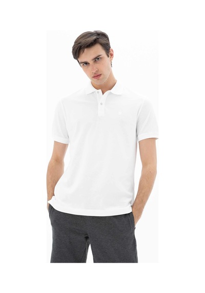 AR-MA Arma Erkek %95 Pamuk Polo Yaka Regular Fit T-shirt Y25374302501 Beyaz