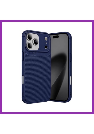 Bezos İphone 17 Pro Uyumlu Auto Focus Karbon Kapak - Lacivert Bty