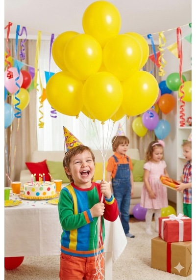 Pastel Balon 11 İnc 28 Cm Doğum Günü Parti Malzemeleri 10 Adet Sarı