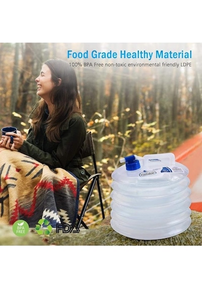 Musluk  Kapaklı Akordiyon Portatif 10 Litre Bidon Container Kova