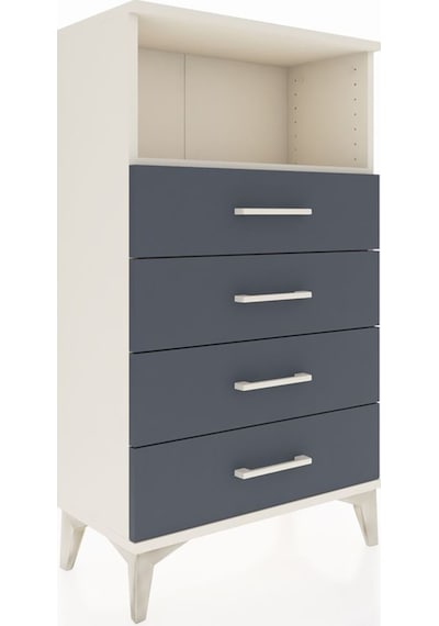 Arges Komodin Tek Raflı 4 Çekmeceli 60x30x106 Aytaşı-antrasit Aytaşı
