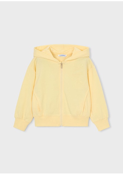 Kız Çocuk Fermuarlı Kapüşonlu Sweatshirt 3457 Sarı