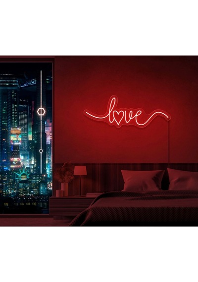 Love Yazılı Neon Tabela Kırmızı