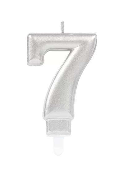 7 Rakam Mum Gümüş Renk Diğer
