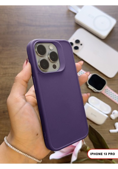 Apple iPhone 13 Pro Uyumlu Kamera Korumalı Darbeye Dayanıklı Renk Atmayan Keep Silikon Kılıf Mor
