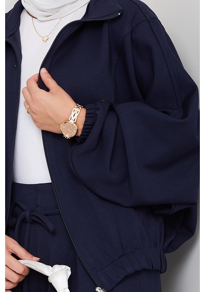 Bestenur Fermuarlı Oversize Takım 1595 - Lacivert Lacivert