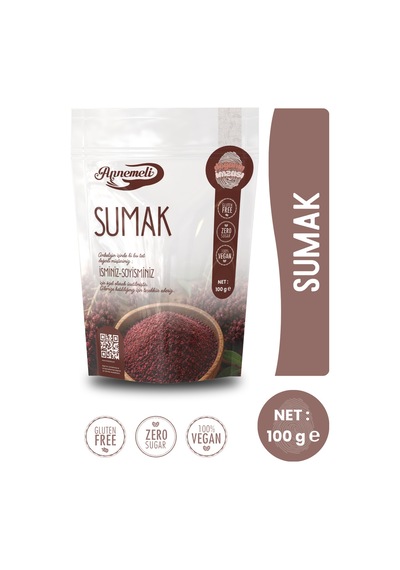 Sumak 100 Gr Öğütülmüş Sumak Baharatı, Ekşi Aromalı, Salata, Kebap Ve Yemekler İçin