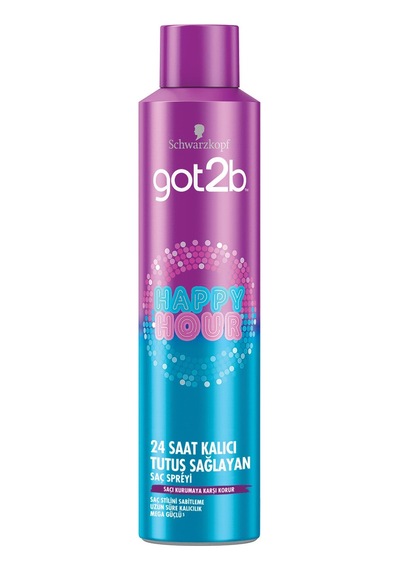 Schwarzkopf Got2b Happy Hour 24 Saat Kalıcı Tutuş Mega Güçlü Saç Spreyi 300 ML