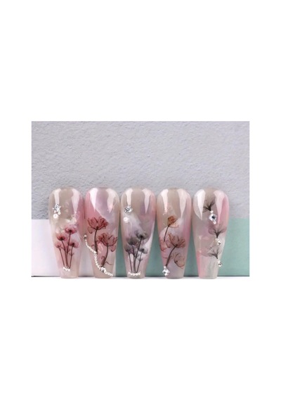 Nailist Flower - Çiçek Figürlü Renkli Çiçekli Tasarım Yapışkan Tırnak Sticker Nail Art Dövme Seti 52641961