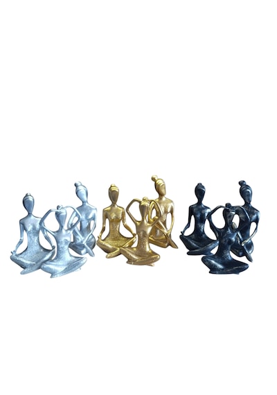 09cm-18cm Lik Kırılmaz Polyester,3 Lü Yoga Yapan Kızlar Biblo