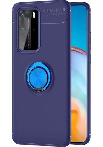 Huawei P40 Pro Kılıf Yüzüklü Tam Korumalı Silikon Kapak