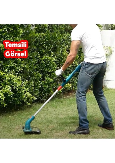 Elektrikli Şarjlı Yan Tırpan Kenar Kesme Çim Ot Biçme Li-on Tek Batarya Akülü Ayarlanabilir Başlık