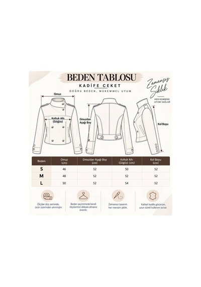 Moda Banuş Premıum Kalite Geniş Yaka Detay Işık Kadife Mont Kahverengi