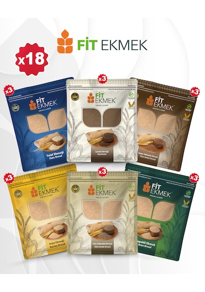 Fit 3lü Kepekli ,3lü Yulafli ,3lü Chia ,3lü Arpa ,3lü Çavdar Ve 3lü Keten Tohumlu Lavaş Ekmeği 300gr