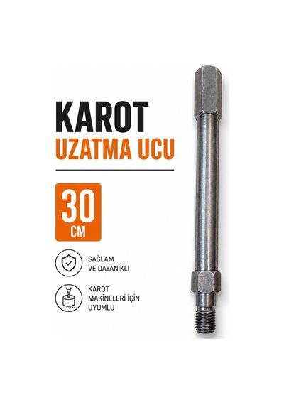 Karot Uzatma Ucu 30 Cm Ağır Hizmet Tipi Derin Delme Aparatı Dayanıklı Çelik Bağlantı Parçası