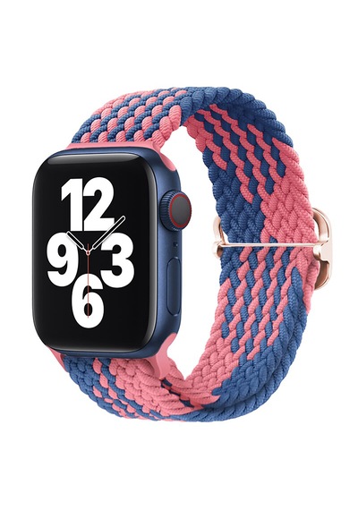 Apple Uyumlu  Watch  Series 10 46mm Esnek Örgü Kumaş Kordon Kayış-ky45-2