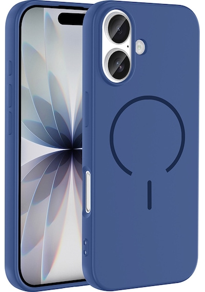 Nourthkiingdom Apple Uyumlu iPhone 17 Kılıf M-safe Şarj Özellikli Zore Meta Kapak - Lacivert Lacivert