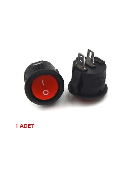 Yuvarlak 2 Pin Anahtar Rocker Switch Mini Buton Kırmızı Aç Kapa