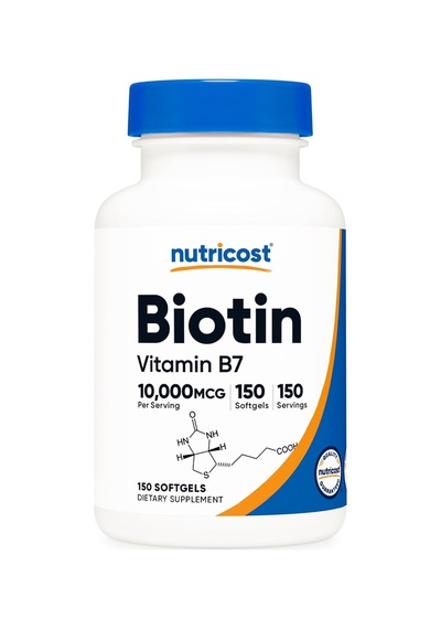 Nutricost Biotin Vitamin B7 Hair Skin 10,000mcg 150 Softgels