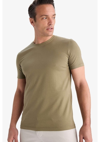 Defacto Slim Fit Dar Kesim Bisiklet Yaka Esnek Kumaş Kısa Kollu Tişört E2635ax25smkh436 Haki Defacto Slim Fit Dar Kesim Bisiklet Yaka Esnek Kumaş Kısa Kollu Tişört E2635ax25smkh436 Haki