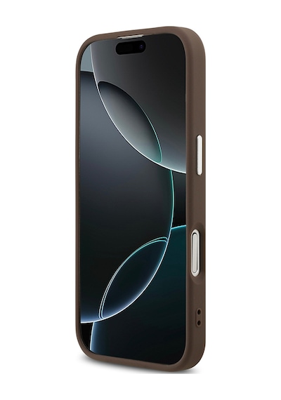 Apple Uyumlu iPhone 17  Kılıf Guess Lisanslı M-safe Şarj Özellikli 4g Klasik Yazı Logolu Kapak Kahverengi Kahverengi