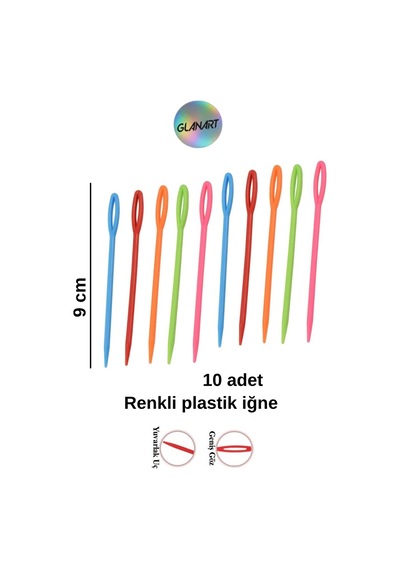 10 Adet Plastik İğne 9 Cm, Örgü İğnesi
