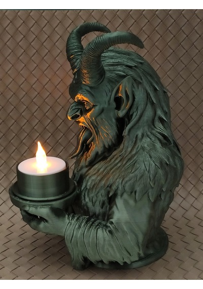 Krampus Tasarımlı Dekoratif Led Mumluk - Özel Tasarım Figür Hediyelik