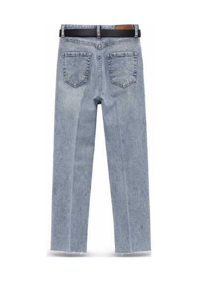 5in1Canpolat Açık Mavi Kemerli Likralı Boyfit Jean 2004 Açık  Mavi