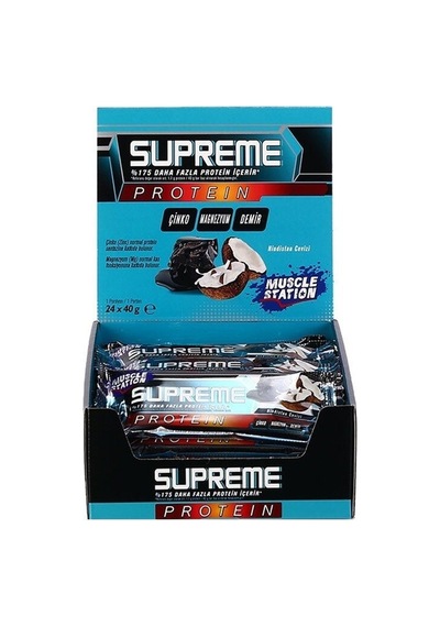 Muscle Station Supreme Protein Bar Dark Chocolate Coconut 40 G 24 Adet