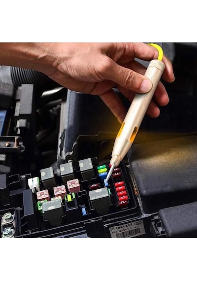 Profesyonel 12v Araç Oto Araba Kontrol Test Kalemi Timsah Ağızlı Elektrik Kalemi Gold