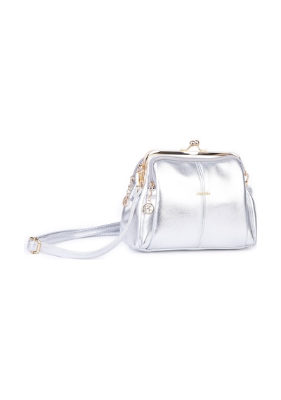 Nas Bag Burslu Klipsli Vintage Omuz Ve Çapraz Çanta 23x20 Cm Ebatlarındadır Gümüş