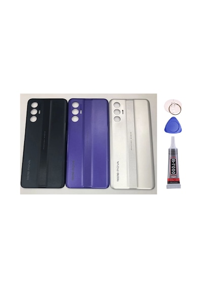 Tecno Tecno Pova 3 Lf7n Mavi Arka Kapak Batarya Kapağı Pil Kapağı Yapışkan Ve Sökme Aparatıyla Beraber Full Set Mavi