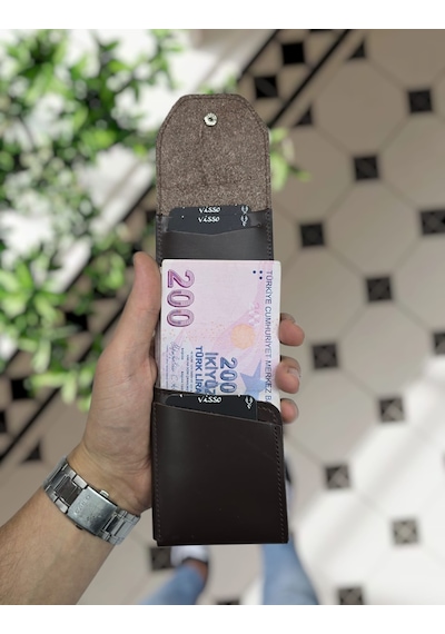 Visso 571 Hakiki Deri Efsane Trend Model Çok Para Konan Cüzdan Unisex Kartlık Çıtçıtlı En Çok Tercih Edilen Model Kahve