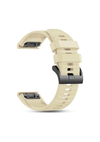 Garmin Quatix 6x Solar Kordon Silikon Quickfit Özellikli Yedek Kayış Starlight