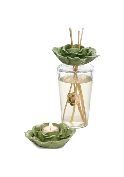 Parlak Sırlı Yeşil Seramik Gül Detaylı Çubuklu Oda Kokusu 400 Ml-white Jasmine Yasemin Parlak Sırlı Yeşil Seramik Gül Detaylı Çubuklu Oda Kokusu 400 Ml-white Jasmine Yasemin