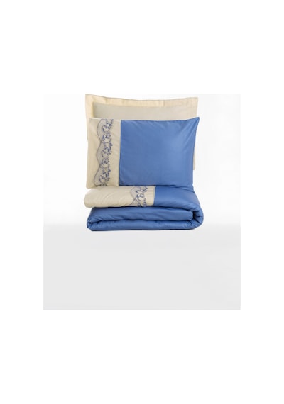 Cotton Box Nakışlı Saten Çift Kişilik Nevresim Takımı Amaya Bej