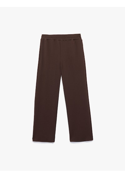 Koton Beli Lastikli Regular Fit Cepli Eşofman Pantolon Siyah 6wak40057ek Siyah