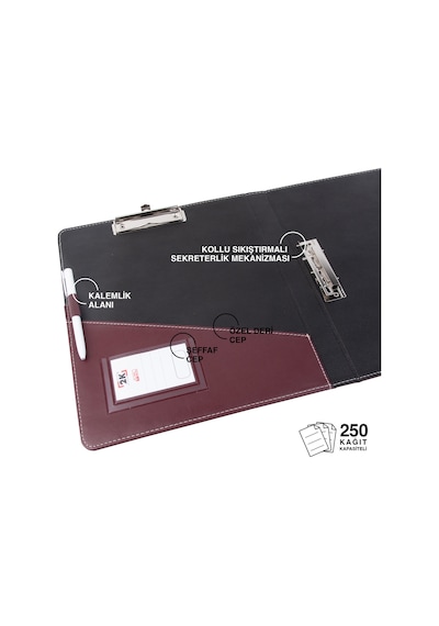 Evrak Sunum Tanıtım Firma Klasörü Sekreterlik A4 150 Yaprak Kapasiteli Ring Binder File Vegan 26,5x32 Cm