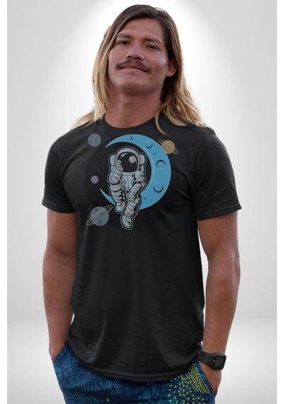 Astronot Uzayda Sıkılmış Unisex Unisex Siyah Organik Baskılı T-shirt Penye Yüksek Kalite Siyah Astronot Uzayda Sıkılmış Unisex Unisex Siyah Organik Baskılı T-shirt Penye Yüksek Kalite Siyah