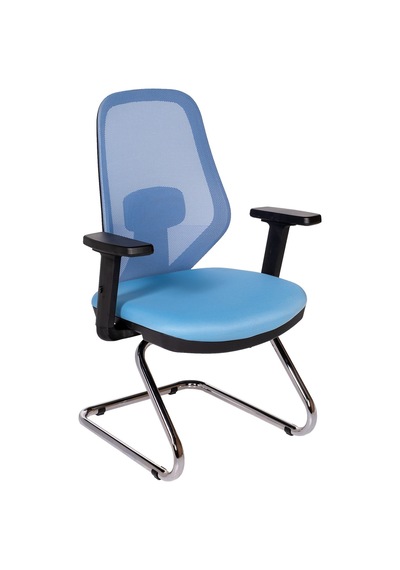 Ofisbazaar Dali Fileli Misafir Koltuğu Ergonomik Toplantı Ve Bekleme Koltuğu Açık Mavi Açık Mavi