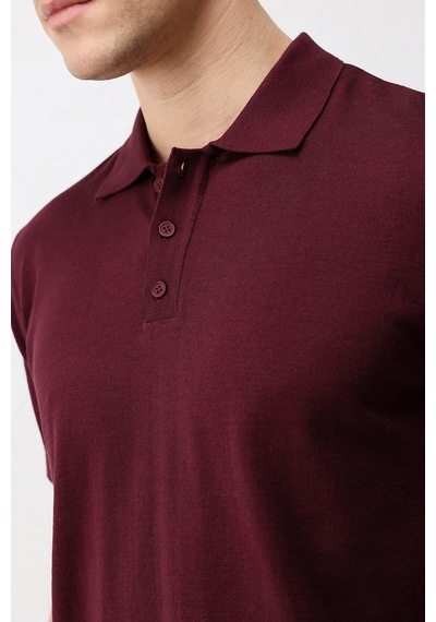 Antioch Comfort Slim Polo Yaka Erkek Triko T-shirt Bordo