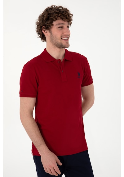 U.S. Polo Assn. Erkek Slim Fit Polo Yaka Bordo Basic Tişört 50298041-VR014
